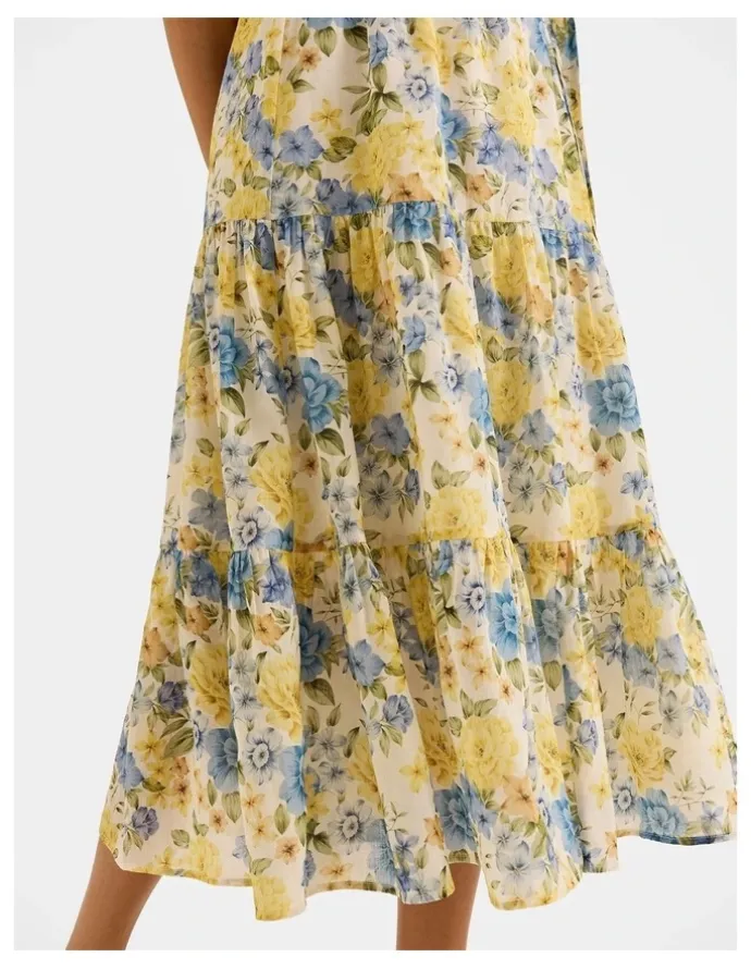 Review Elba Midi Dress in Ivory