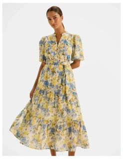 Review Elba Midi Dress in Ivory