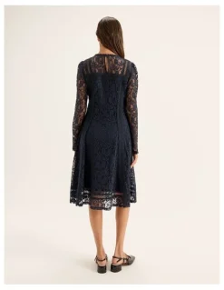 Review Lacie Long Sleeve Dress in Ink