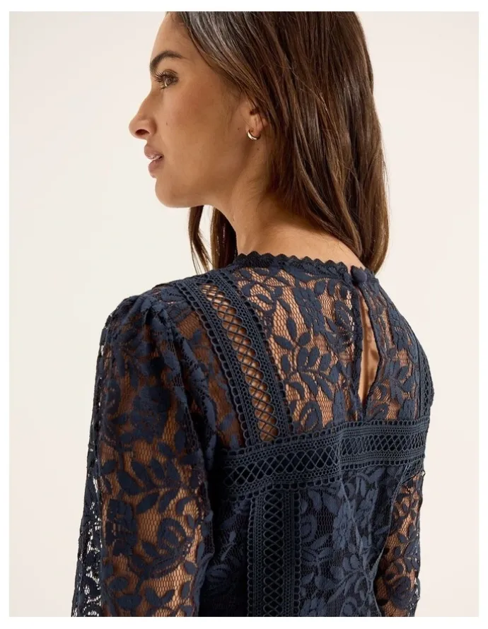 Review Lacie Long Sleeve Dress in Ink