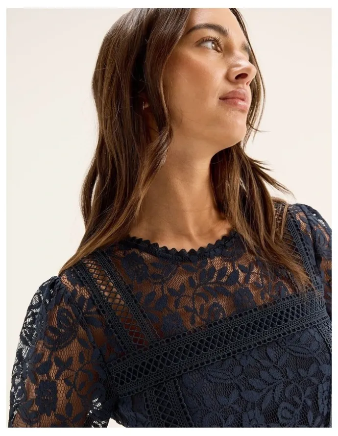 Review Lacie Long Sleeve Dress in Ink