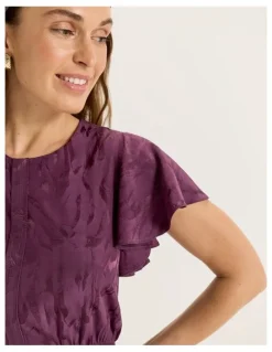 Review Lotus Midi Dress in Plum