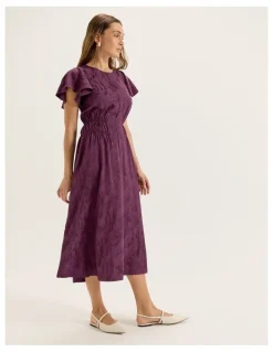 Review Lotus Midi Dress in Plum