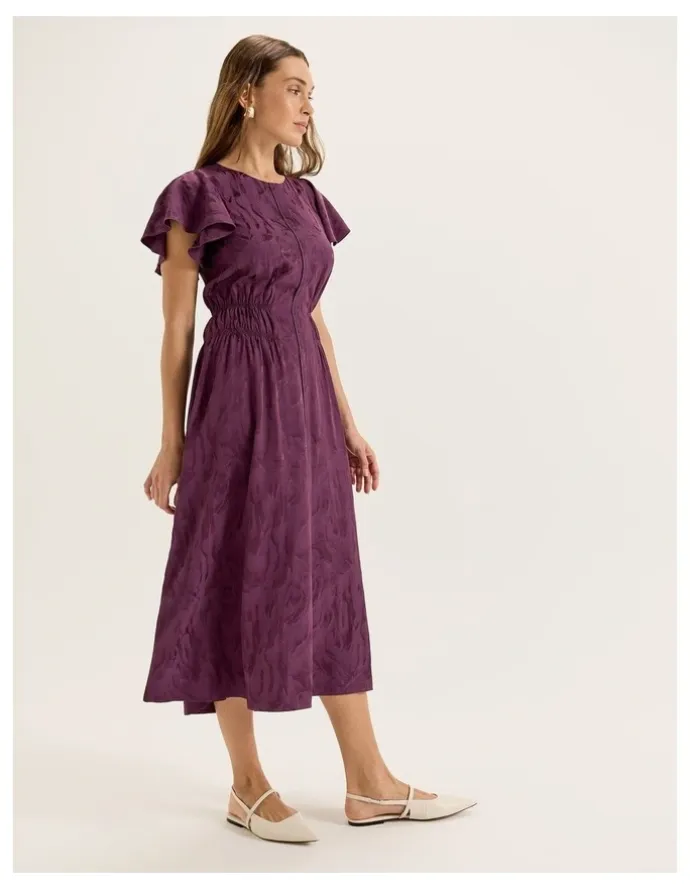 Review Lotus Midi Dress in Plum