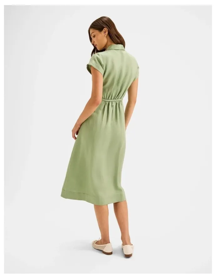 Review Marine Shirt Dress in Spring Green