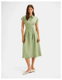 Review Marine Shirt Dress in Spring Green