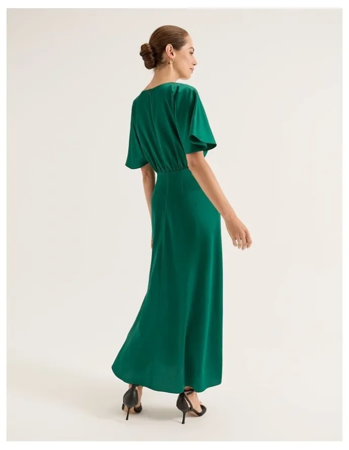 Review Montreal Sleeved Dress in Emerald