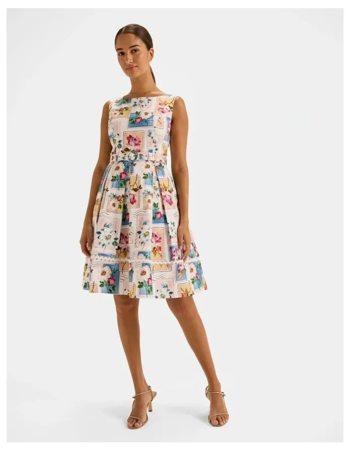 Review Postcards Pleated Dress in Ivory