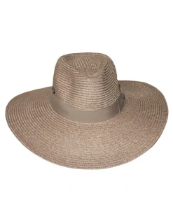 Rigon Fiona Wide Brim Fedora Hat In Sandstone