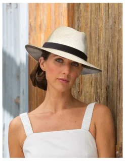 Rigon Pana Mate Flexibraid Fedora Hat in Ivory