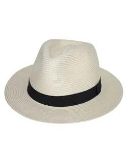 Rigon Pana Mate Flexibraid Fedora Hat in Ivory