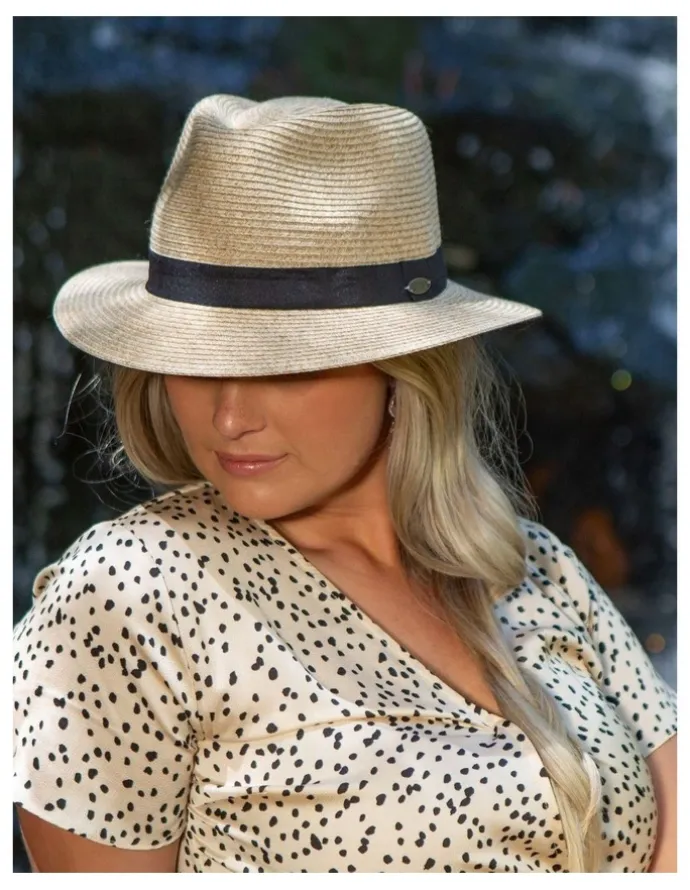 Rigon Pana Mate Flexibraid Fedora Hat in Natural
