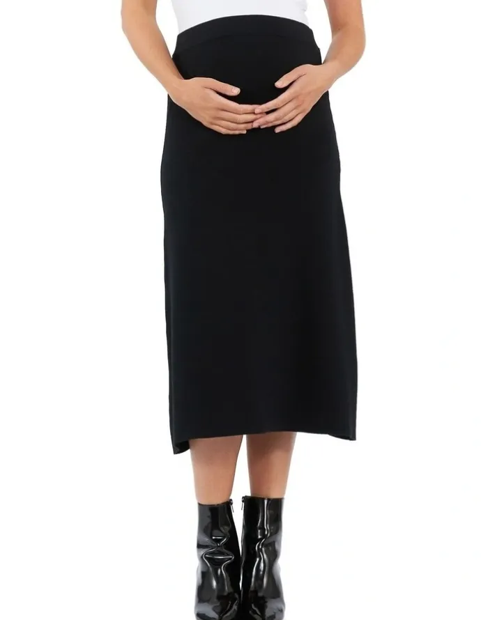 Ripe A-Line Knit Skirt in Black