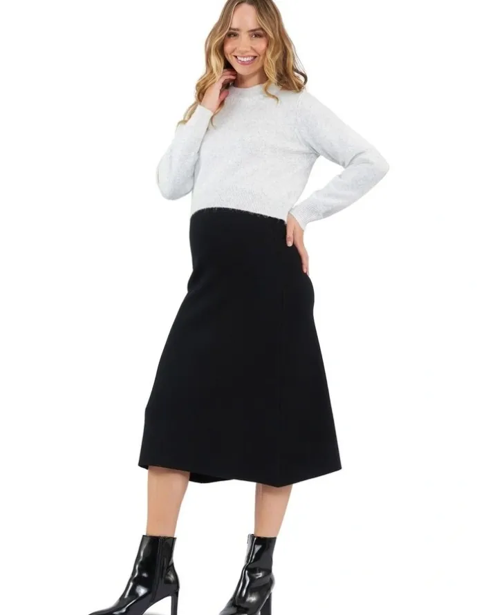 Ripe A-Line Knit Skirt in Black