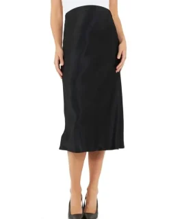 Ripe Crystal Satin Skirt in Black