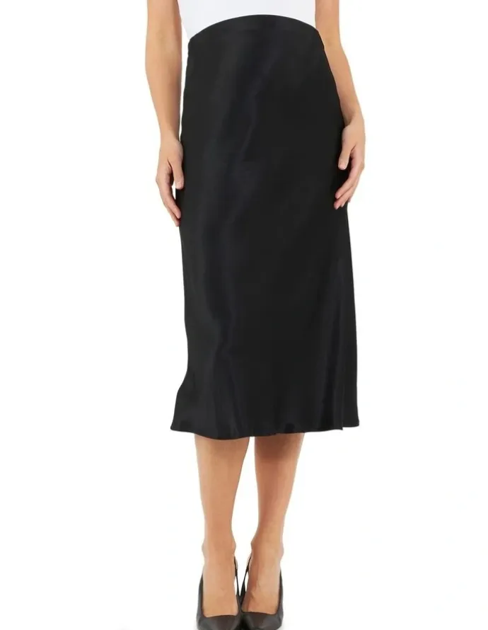 Ripe Crystal Satin Skirt in Black