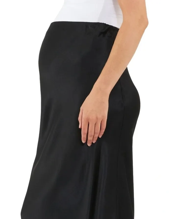 Ripe Crystal Satin Skirt in Black