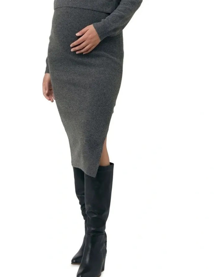 Ripe Dani Knit Skirt in Charcoal