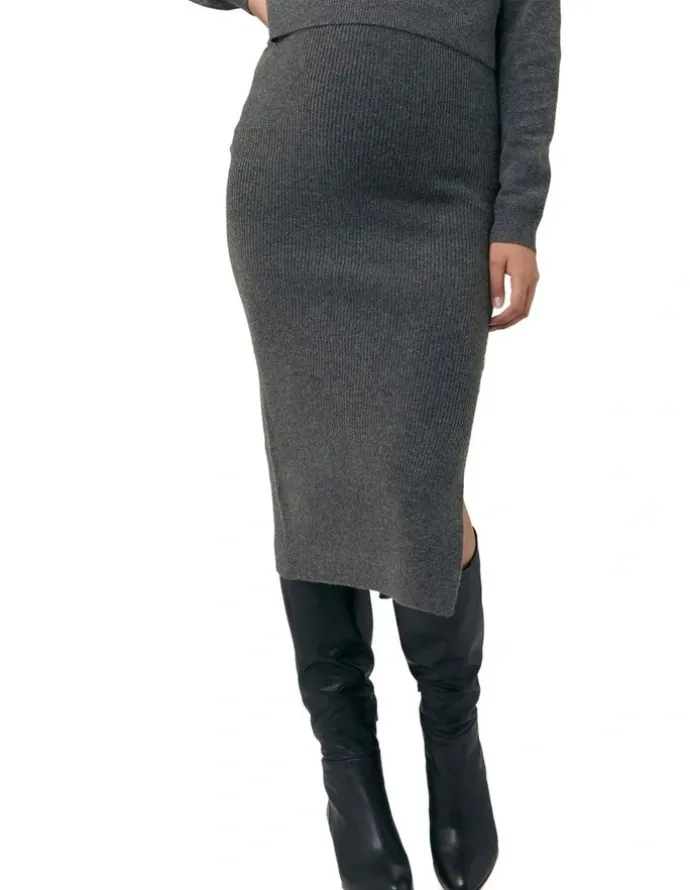 Ripe Dani Knit Skirt in Charcoal