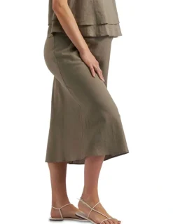 Ripe Debbie Linen Skirt in Olive