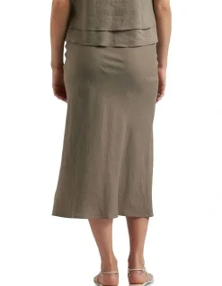 Ripe Debbie Linen Skirt in Olive