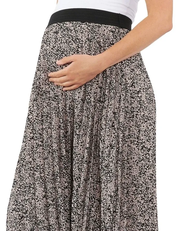 Ripe Florence Pleat Skirt in Black/Pink
