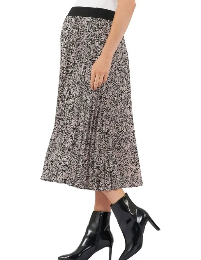 Ripe Florence Pleat Skirt in Black/Pink