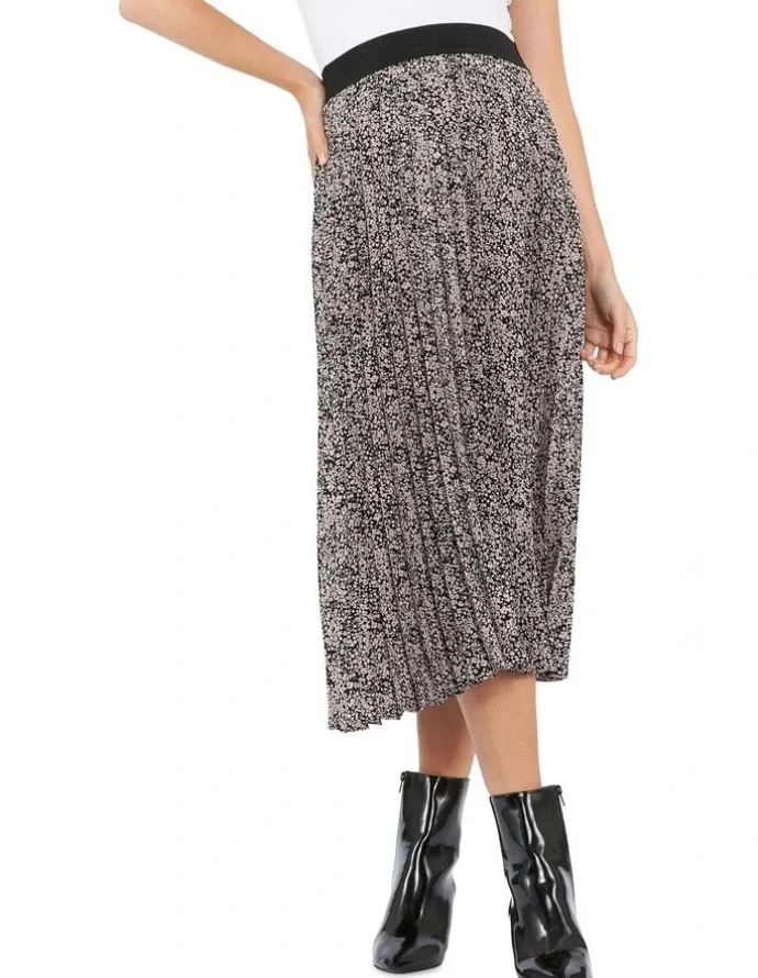 Ripe Florence Pleat Skirt in Black/Pink