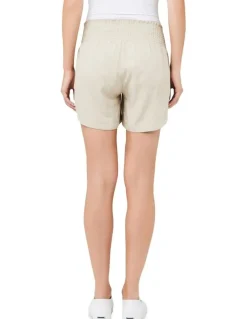 Ripe Indi Shirred Linen Short in Natural