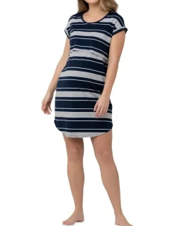 Ripe Stevie Nursing Lounge Dress in Navy/White/Black