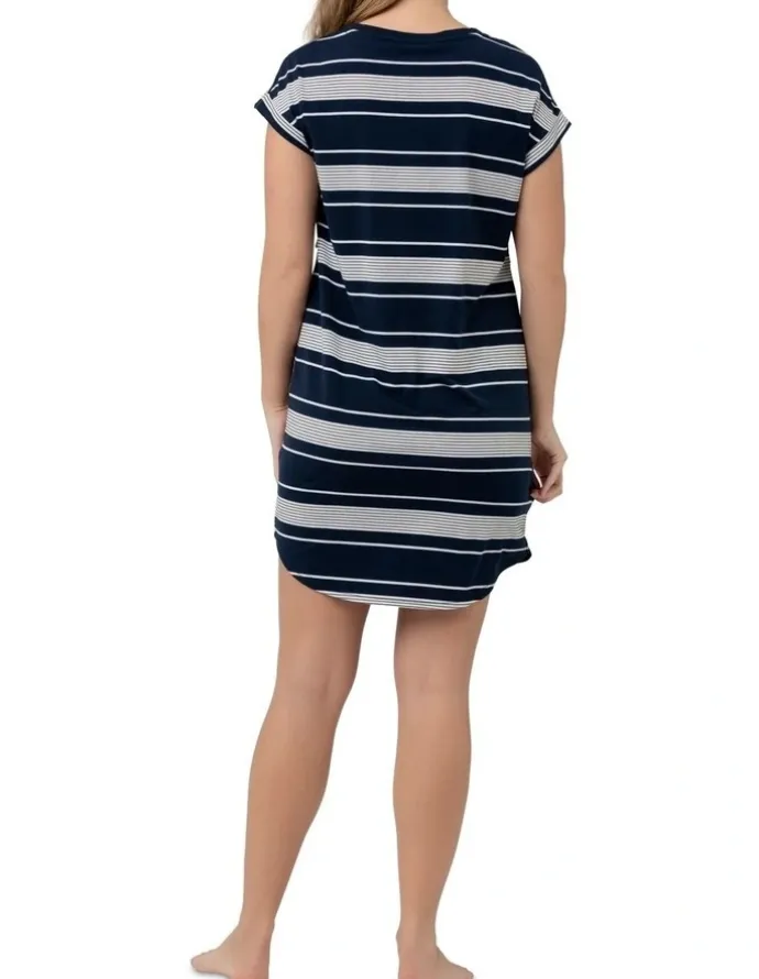 Ripe Stevie Nursing Lounge Dress in Navy/White/Black