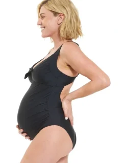 Ripe Tie Front One Piece in Black