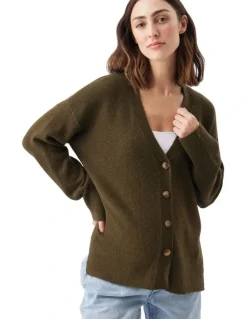 Ripe Tully Knit Cardigan in Khaki