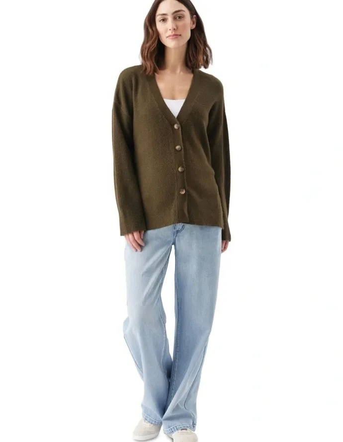 Ripe Tully Knit Cardigan in Khaki