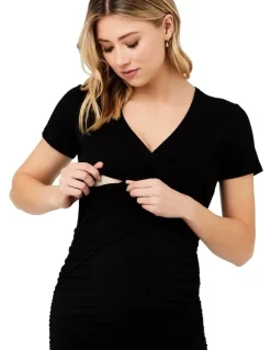 Ripe Embraced Nursing Dress in Black