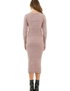 Ripe Heidi Nursing Knit Dress in Pink Marle