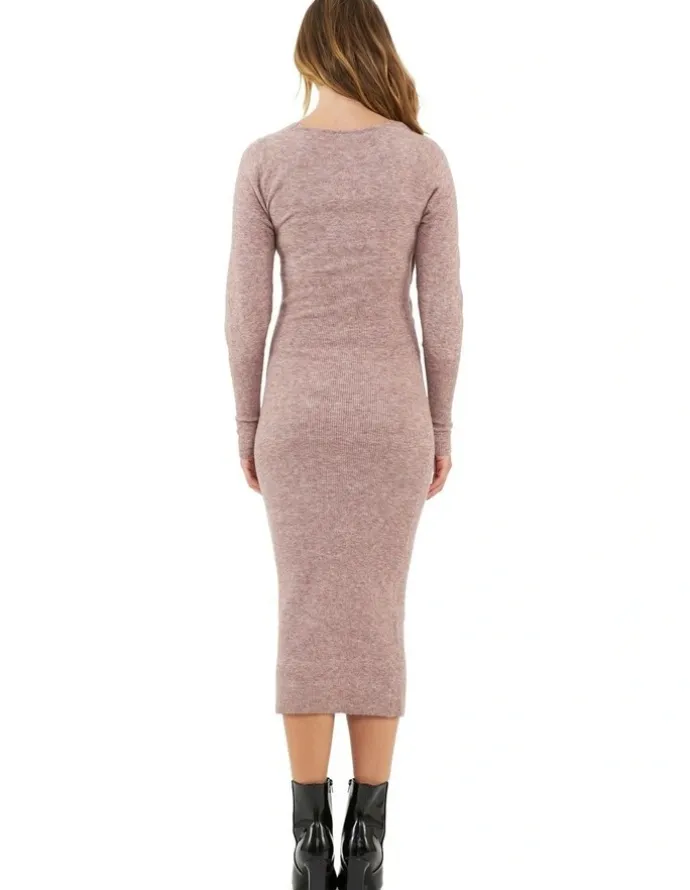 Ripe Heidi Nursing Knit Dress in Pink Marle