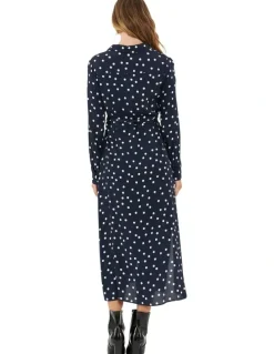 Ripe Spot Shirt Dress in Navy/White