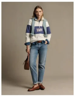 R.M.Williams Trickett Panel Sweatshirt in Ivory