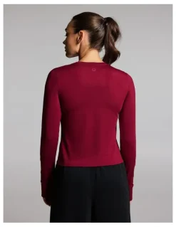Rockwear Activate Brushed Long Sleeve Top in Ruby