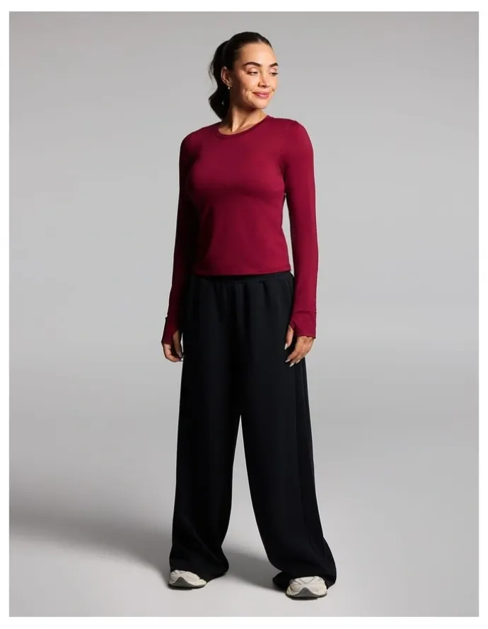 Rockwear Activate Brushed Long Sleeve Top in Ruby