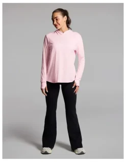 Rockwear Activate Brushed Hooded Long Sleeve Top in Rose Quartz