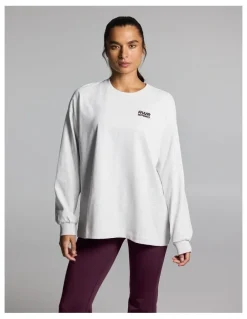Rockwear Baggy Fit Long Sleeve Tee Light Grey Marle