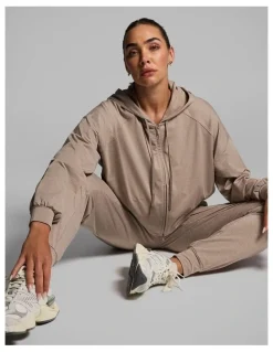 Rockwear Balance Relaxed Cropped Hoodie in Latte Marle