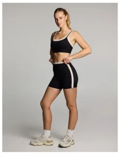Rockwear Blocked Mid Thigh Bike Shorts in Black