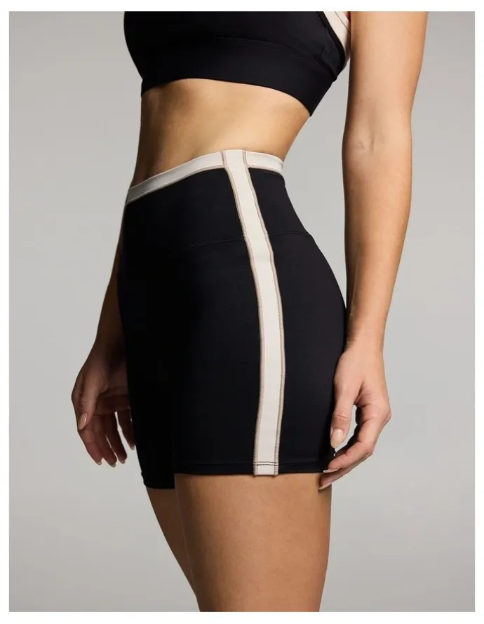 Rockwear Blocked Mid Thigh Bike Shorts in Black