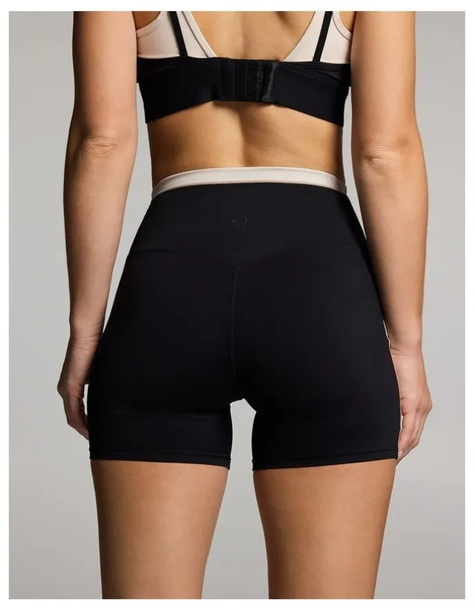 Rockwear Blocked Mid Thigh Bike Shorts in Black