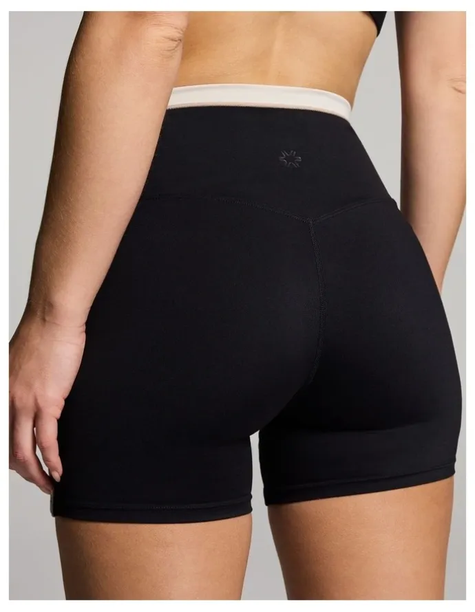 Rockwear Blocked Mid Thigh Bike Shorts in Black
