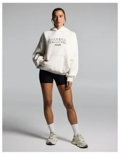 Rockwear Cosy Fleece Longline Hoodie Cream