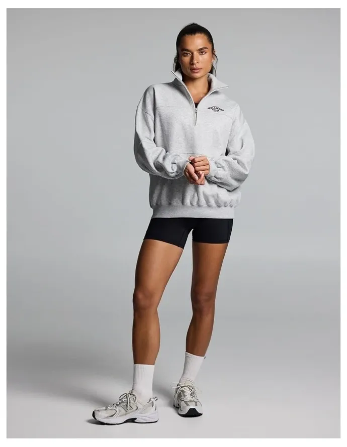 Rockwear Cosy Fleece Longline 1/2 Zip Mid Grey Marle